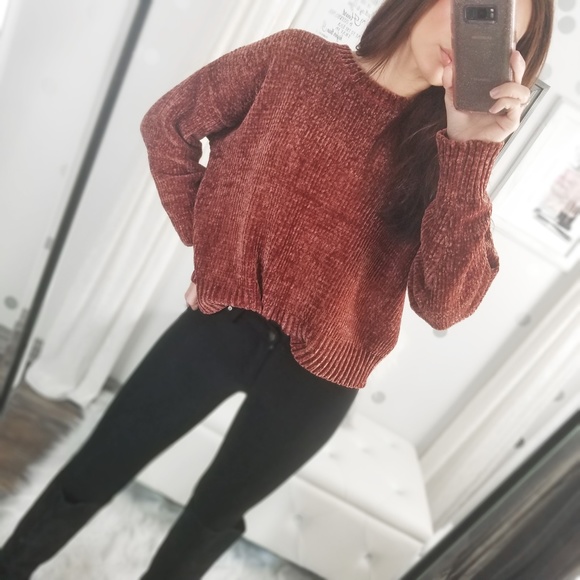 Last1️⃣Cinnamon Chenille Sweater Plush Pullover - Picture 8 of 9